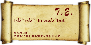 Törő Erzsébet névjegykártya