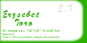 erzsebet toro business card